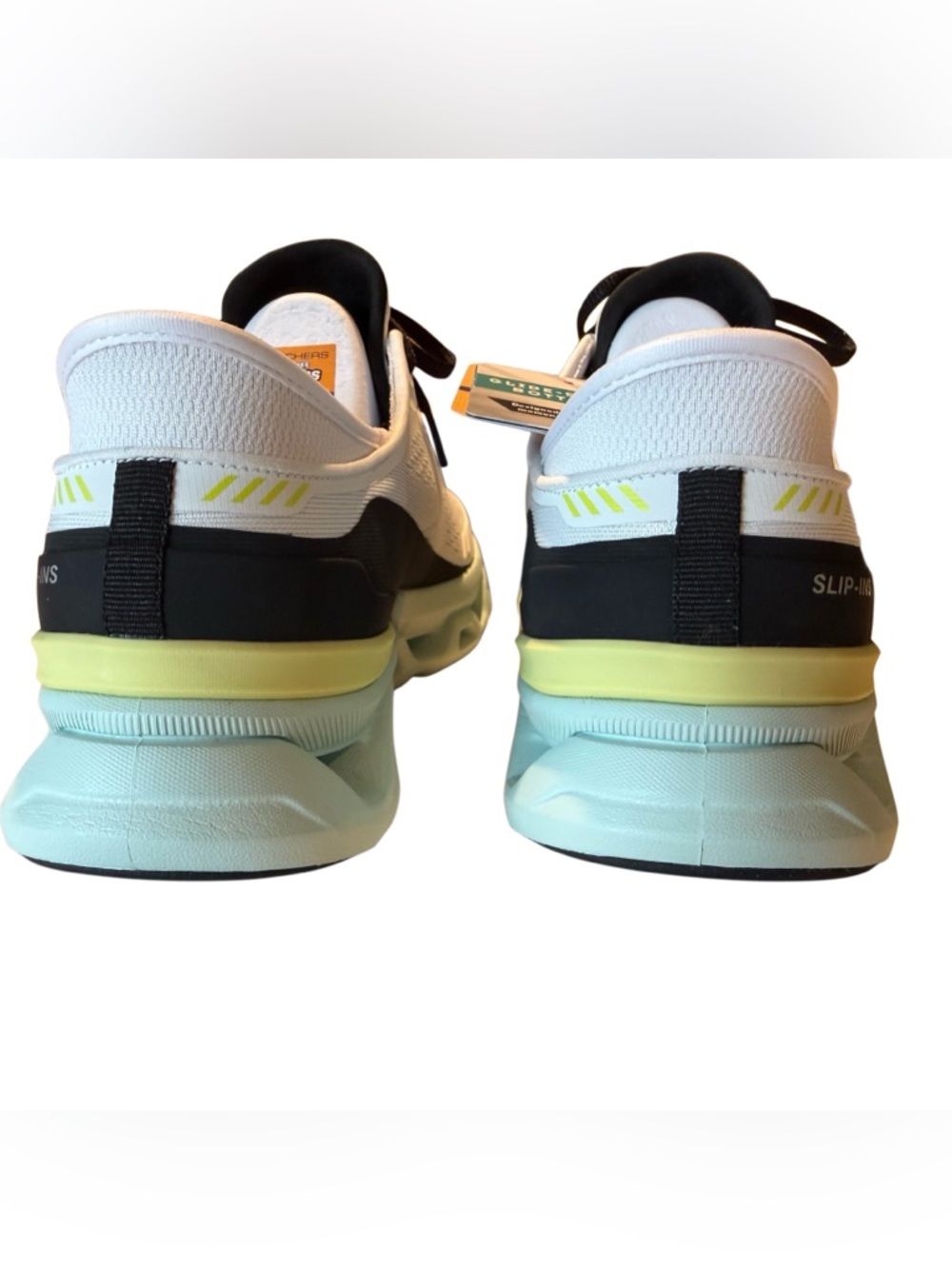 Skechers White Sneakers with Black and Teal Accents - Picture 6 of 9